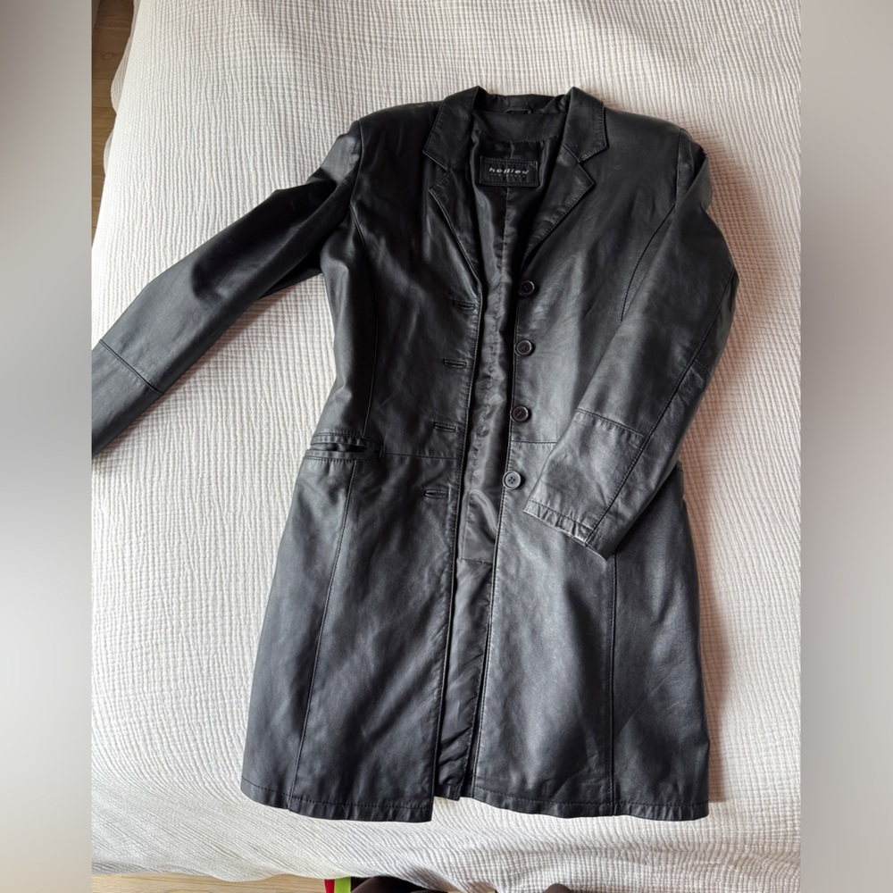 Hollies Stockholm Black Leather Blazer
